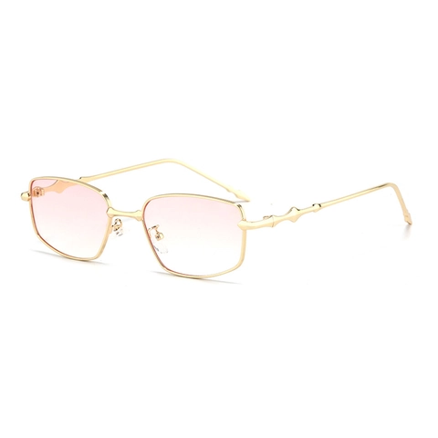 Sunglasses Retro Square Metal Frame UV Protection Fashion Eyewear With Bamboo Joint Temples For Men And Women