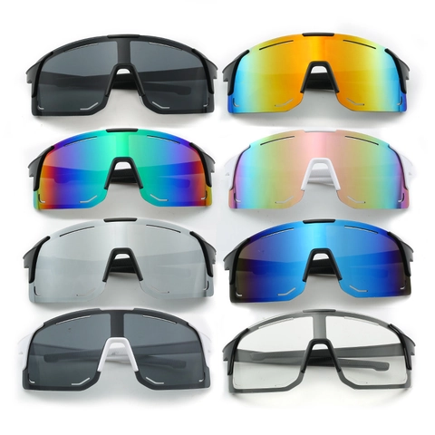 Sport Zonnebril UV400 Winddicht Wielrennen Groot Frame Kunststof Outdoor Beschermende Bril Heren Dames