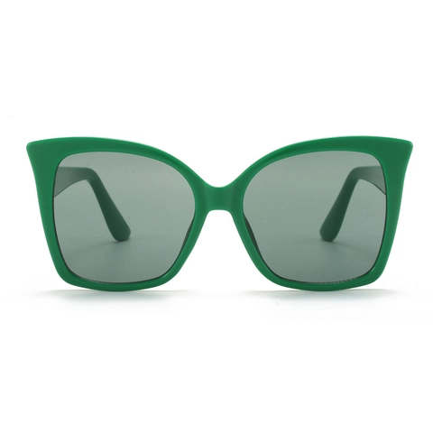 Mode Großer Rahmen Katzenauge Sonnenbrille UV400 Schutz Harzrahmen PC Linse Retro Ins Stil Für Frauen Metall Dekor