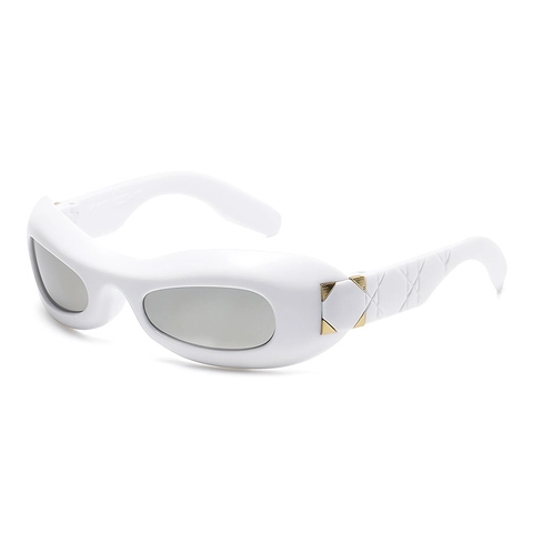 Y2K Punk Sunglasses Chunky Plastic Frame UV400 Protection Retro Streetwear Shades For Unisex With Quilted Patterns