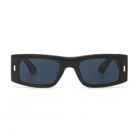 Retro Square Sunglasses Resin Frame UV400 Protection Wide Temple Metal Rivet Decor Fashion Eyewear For Men Women