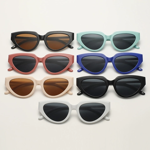 Occhiali Da Sole Cat Eye Retro Montatura Spessa Plastica Protezione UV400 Vintage Montatura Piccola Moda Stile Di Strada