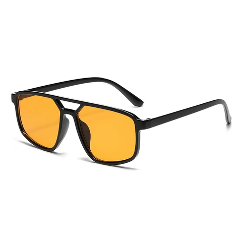 Oversized Aviator Sunglasses Plastic Frame Double Bridge UV400 Protection Retro Fashion Square Shades For Women