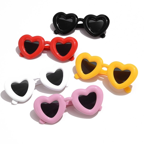 Heart Shaped Sunglasses Thick Frame Resin AC Lenses UV400 Protection Party Retro Cute Fashion Eyewear