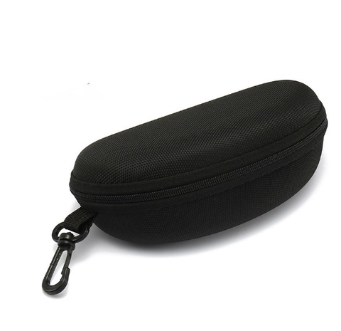 Custodia Rigida Per Occhiali Da Sole Protettore Per Occhiali Portatile Con Cerniera E Gancio Leggera Trama In Nylon EVA Nero