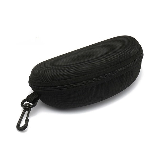 Custodia Rigida Per Occhiali Da Sole Protettore Per Occhiali Portatile Con Cerniera E Gancio Leggera Trama In Nylon EVA Nero