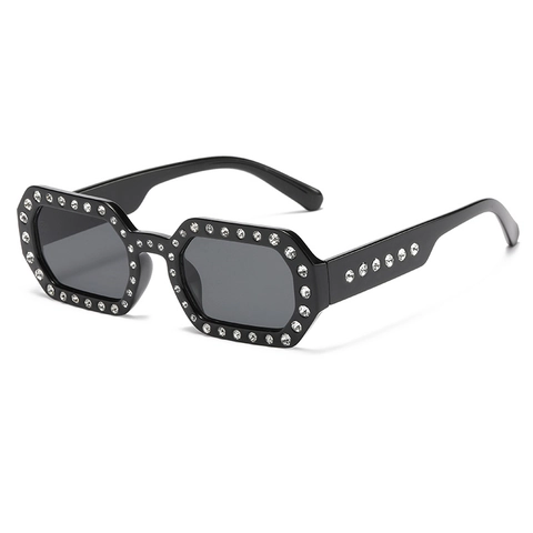 Occhiali Da Sole Con Strass Rettangolari Retro Y2K Da Donna Montatura In Plastica PC Moda Festa Streetwear Scintillanti