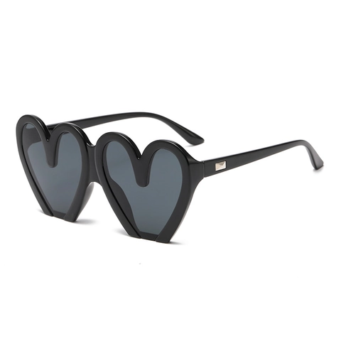 Damen Herzform Sonnenbrille PC Übergroßer Rahmen UV400 Schutz Party Hochzeit Strand Urlaub Brillen Zubehör