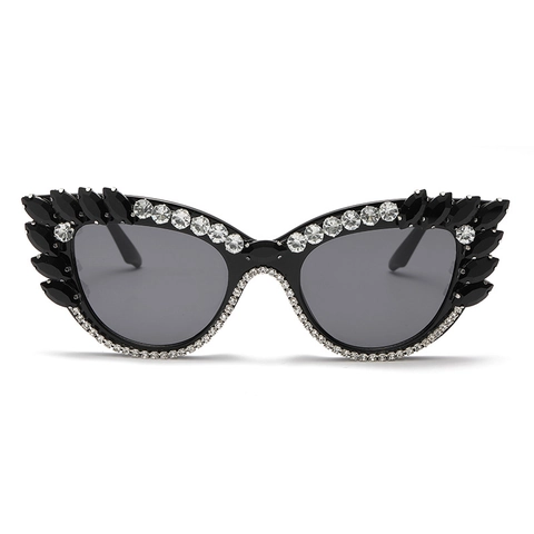 Occhiali Da Sole Occhio Di Gatto Donna Strass Cristallo Lusso Oversize Moda Party Decorativo UV400