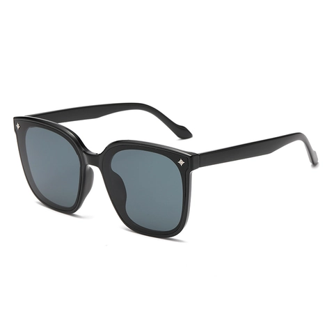 Gafas De Sol Cuadradas Mujer Vintage Montura Grande UV400 Resina PC Lente Remache Estrella Metal Moda Exterior