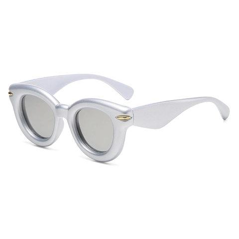 Oval Sunglasses Retro Thick Plastic Frame UV Protection Fashion Eyewear For Women Outdoor Travel