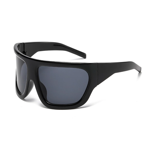 Oversized Shield Sunglasses PC Lens Plastic Metal Frame UV400 Protection Fashion Square Flat Top Retro Y2K Eyewear For Men Women