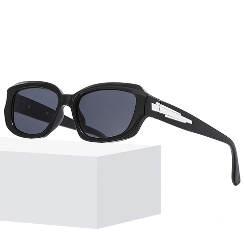 Fashion Rectangular Sunglasses PC Frame AC Lens UV400 Protection Vintage Square Eyewear For Driving Outdoor Unisex