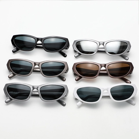 Occhiali Da Sole Cat Eye Retro Y2K Plastica Geometrici Montatura Irregolare Protezione UV400 Per Donna
