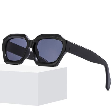 Mode Dicke Quadratische Sonnenbrille PC AC UV400 Schutz Trend Street Style Geometrischer Rahmen Unisex Retro Eyewear