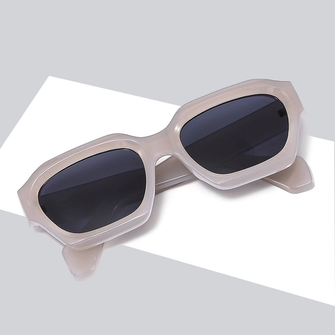 Mode Dicke Quadratische Sonnenbrille PC AC UV400 Schutz Trend Street Style Geometrischer Rahmen Unisex Retro Eyewear