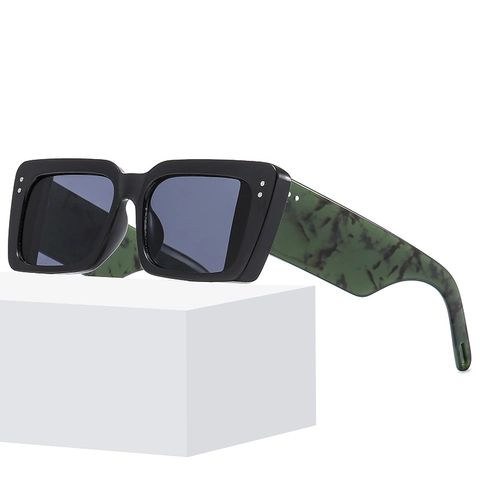 Occhiali Da Sole Rettangolari Retrò Vintage Montatura Spessa Quadrata Aste Larghe Protezione UV400 Per Donne Stile Urbano