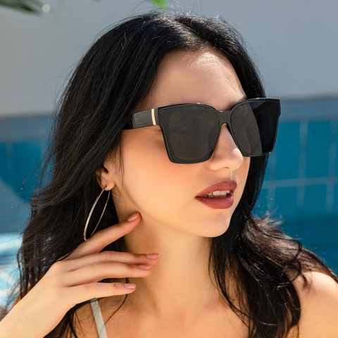 Gafas De Sol Cuadradas Grandes Retro Vintage Moda Protección UV Montura PC Para Viajes Al Aire Libre Hombres Mujeres