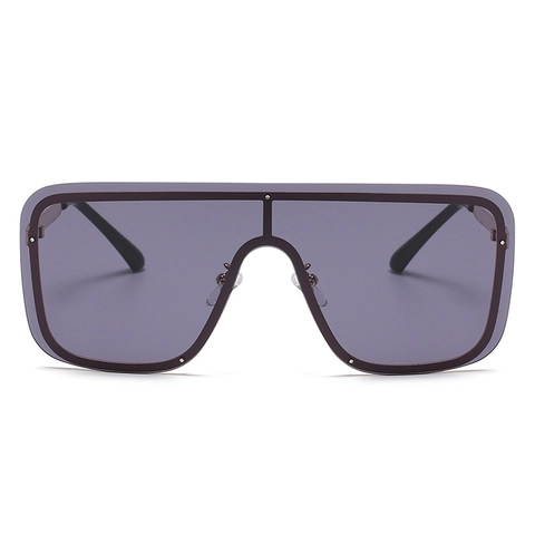 Occhiali Da Sole Shield Quadrati Oversize Lenti Polycarbonate Montatura Metallo Rivetto Protezione UV400 Moda Retrò Uomo Donna