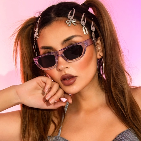 Gafas De Sol Rectangulares Retro Marco Pequeño PC UV400 Protección Moda Estilo Y2K Mujeres Hombres