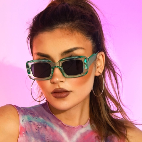 Women Rectangular Sunglasses Retro Square Chunky PC Frame UV400 Protection Outdoor Travel Fashion Y2K Trendy Eyewear