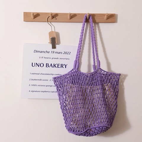 Handgefertigte Baumwolle Gewebte Netz Tasche Große Kapazität Strandtasche Mit Innentasche Für Frauen Lässige Umhängetasche