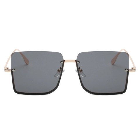 Retro Oversized Square Sunglasses Metal Frame Gradient PC Lens UV400 Protection Trendy Eyewear For Men And Women