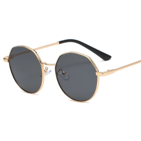 Fashion Round Polygon Sunglasses Metal Frame PC Lens UV400 Protection Retro Gradient Color Eyewear For Men Women
