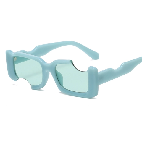 Irregular Square Frame Sunglasses Thick Resin Frame UV400 Protection Trendy Hollow Out Cutout Avant Garde Eyewear