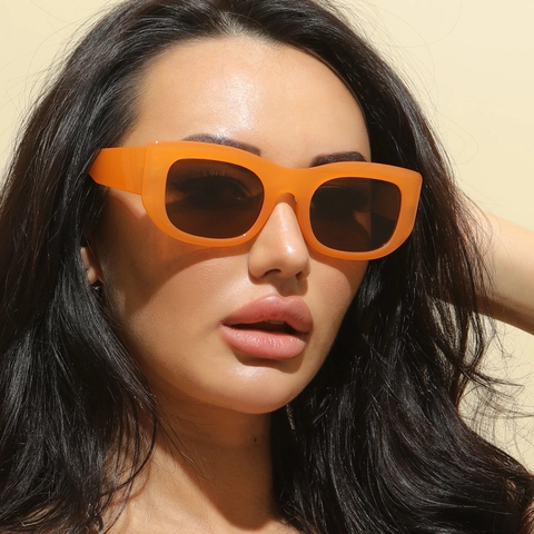 Retro Rectangle Sunglasses Wide Leg Thick Frame PC Plastic Fashion Eyewear For Men Women Outdoor Travel