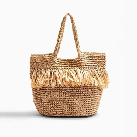 Borsa Tote In Paglia Intrecciata Grande Capacità Vacanze Estive Al Mare Borsa A Tracolla Con Nappe Per Donna
