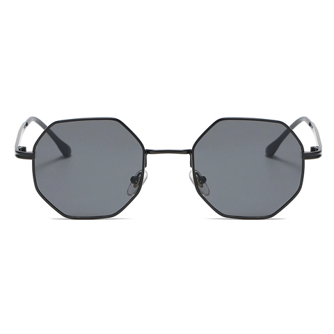Lunettes De Soleil Octogonales Vintage Monture En Métal Polygonale Petit Verre Protection UV400 Pour Homme Femme