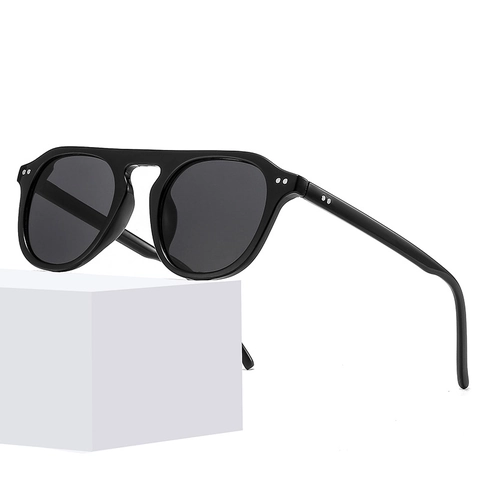 Occhiali Da Sole Pilot Retro Con Rivetti Protezione UV Montatura In Plastica Lenti Colorate Jelly Per Uomo Donna
