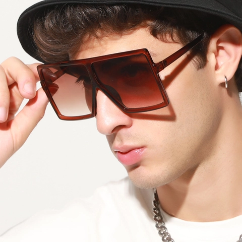 Vintage Oversized Square Sunglasses Retro Hip Hop Fashion Shades UV400 Protection For Men And Women