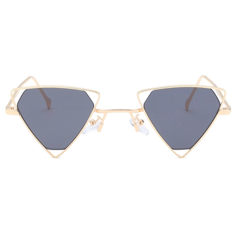 Gafas De Sol Geométricas Triangulares Montura De Metal Protección UV400 Estilo Punk Vintage Gafas De Moda Para Hombre Y Mujer