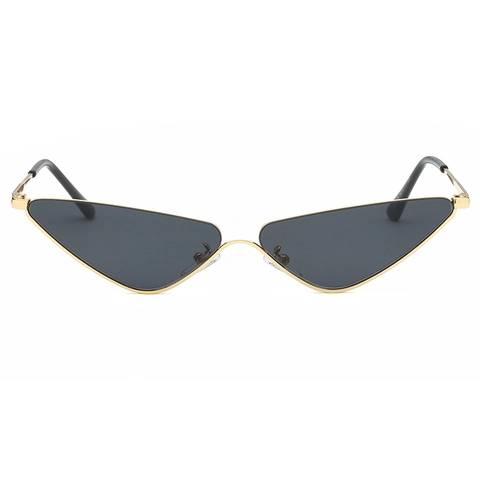 Gafas De Sol Ojo De Gato Triangulares De Moda Marco Pequeño Metal Geométrico Lentes Teñidas UV400 Retro