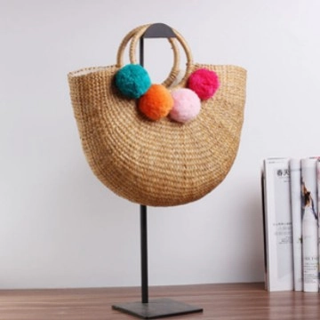 Borsa In Paglia Intrecciata A Mano Per Donna Borsa Da Spiaggia Estiva Manici Rotondi Semicerchio Accessorio Per Vacanze