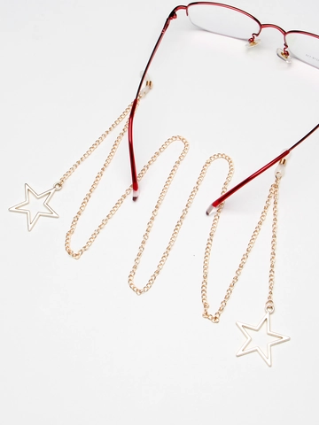 Fashion Eyeglass Chain Metal Glasses Strap With Hollow Star Pendant Anti Slip Adjustable Holder For Sunglasses