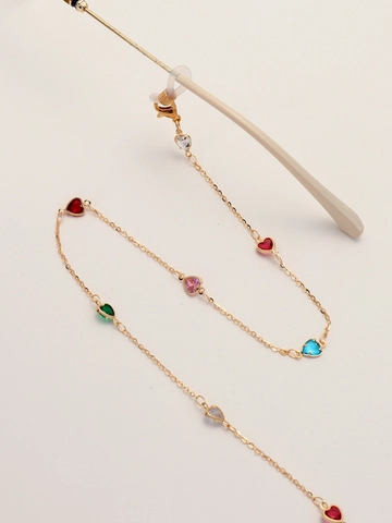 Glasses Chain Alloy Colorful Heart Zircon Anti-lost Eyewear Lanyard Non-slip For Women Fashion Mask Holder Link
