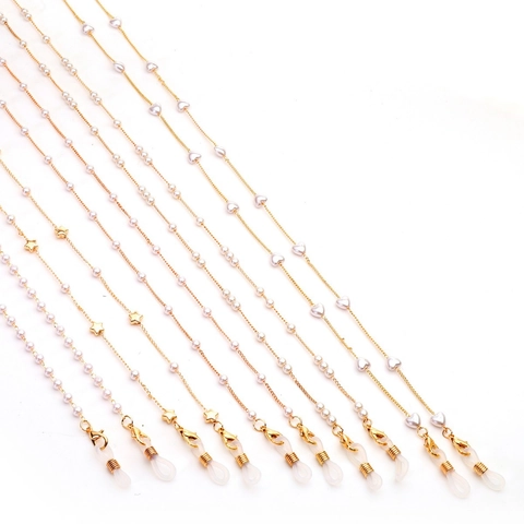 Catena Per Occhiali Di Moda Faux Perla Artificial Metallo Cuore Stella Cordino Anti Smarrimento Per Donne Accessorio Occhiali Da Sole