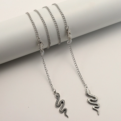 Sunglasses Glasses Chain Silver Metal Punk Snake Charm Anti Slip Retainers Retro Eyewear Decorative Lanyard Cord