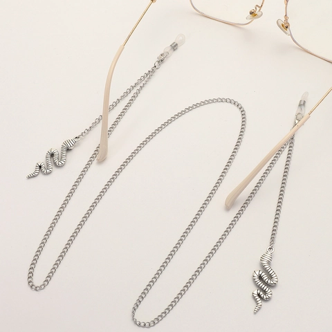 Sunglasses Glasses Chain Silver Metal Punk Snake Charm Anti Slip Retainers Retro Eyewear Decorative Lanyard Cord