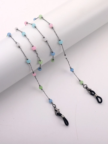 Catena Per Occhiali Alla Moda Con Perle Colorate Cordino In Metallo Antiscivolo Per Maschera E Occhiali Da Sole Retro