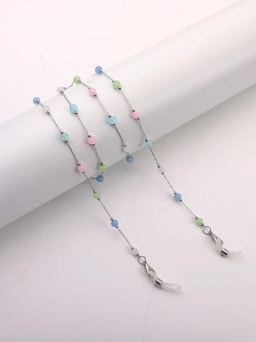 Catena Per Occhiali Alla Moda Con Perle Colorate Cordino In Metallo Antiscivolo Per Maschera E Occhiali Da Sole Retro
