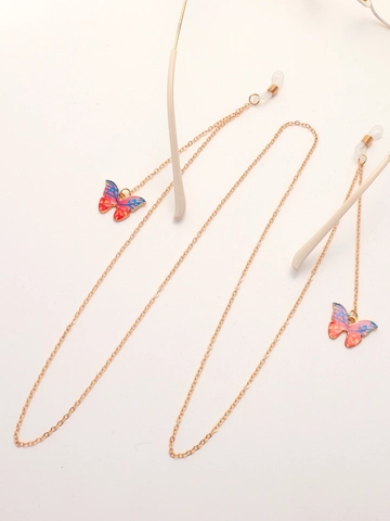 Butterfly Pendant Glasses Chain Gold Metal Anti-Lost Eyewear Strap Colorful Enamel Mask Lanyard Holder Fashion