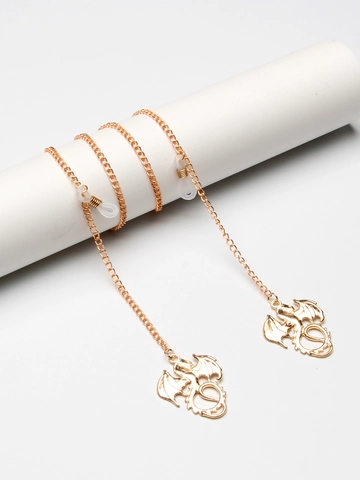 Brillenketting Koper Metaal Antislip Brillenhouder Met Draakhanger Decoratief Modeaccessoire