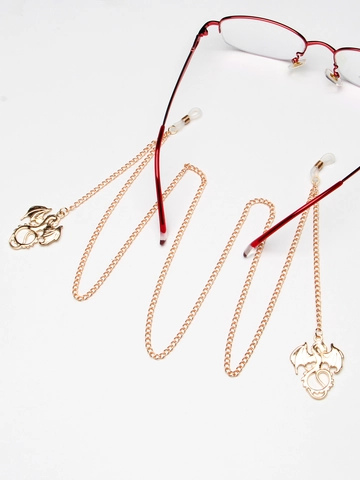 Brillenketting Koper Metaal Antislip Brillenhouder Met Draakhanger Decoratief Modeaccessoire