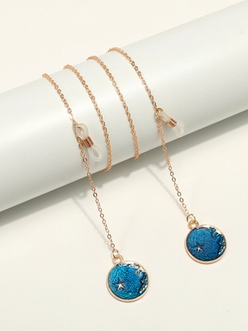 Starry Sky Enamel Pendant Glasses Chain Metal Anti-Slip Eyewear Strap For Women Fashion Star Moon Gold Color
