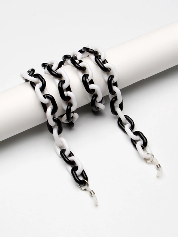 Eyeglasses Chain Strap Acrylic Resin Non Slip Anti Lost Contrast Color Chunky Chain Link Sunglasses Holder Retro Fashion