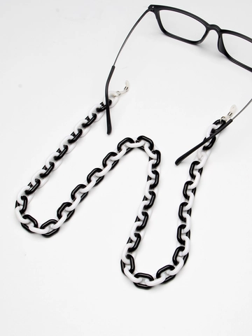 Eyeglasses Chain Strap Acrylic Resin Non Slip Anti Lost Contrast Color Chunky Chain Link Sunglasses Holder Retro Fashion